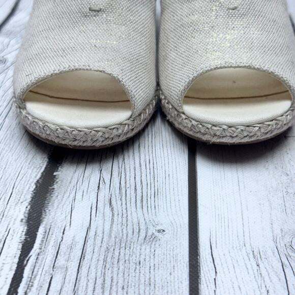 TOMS Women's Michelle Wedge Sandal, Natural Sparkle Size 9.5 - Picture 6 of 9